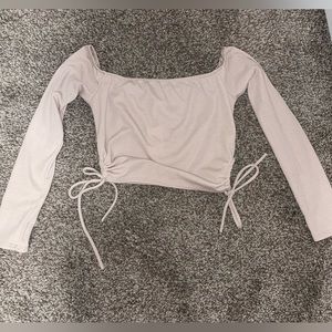 Love J Tan Long Sleeve Shirt with Side Ties